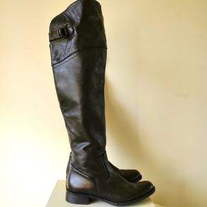 Leather over the knee boots